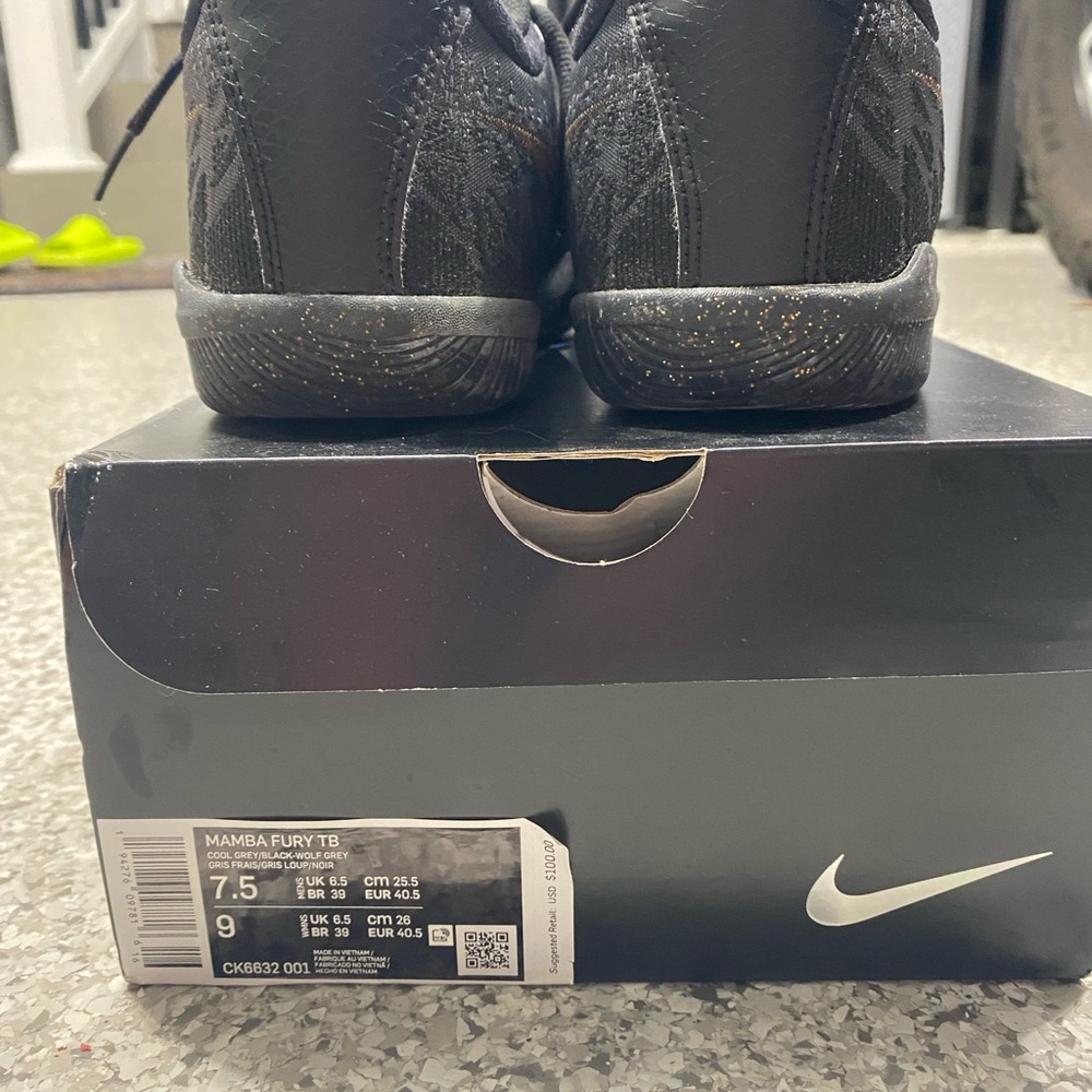Nike Mamba Fury Black and Gold Sneakers